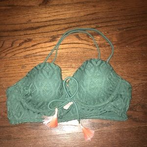 Army green push-up swimsuit top